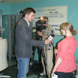 Laureaci oraz jurorzy udzielali wywiadów Telewizji Zabrze