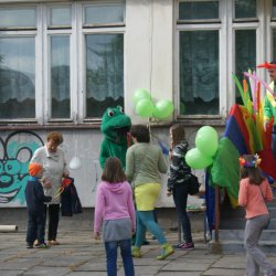 Stoisko modelowania balonów pani Iwonki z Rady Rodziców