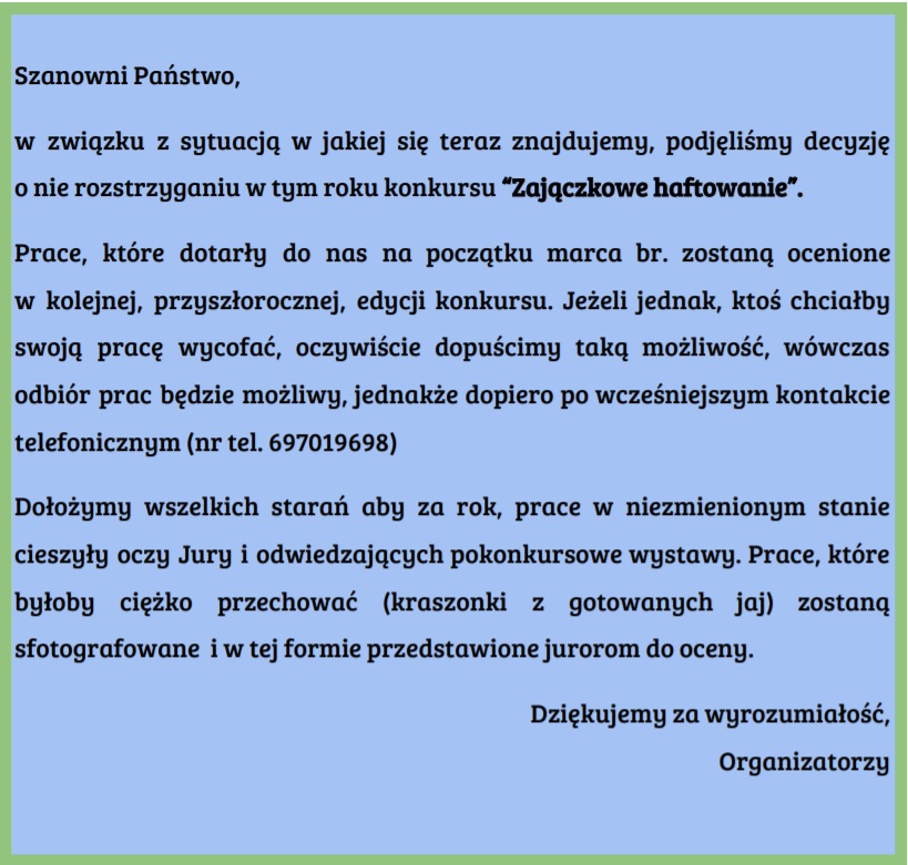 odwołanie zajączków